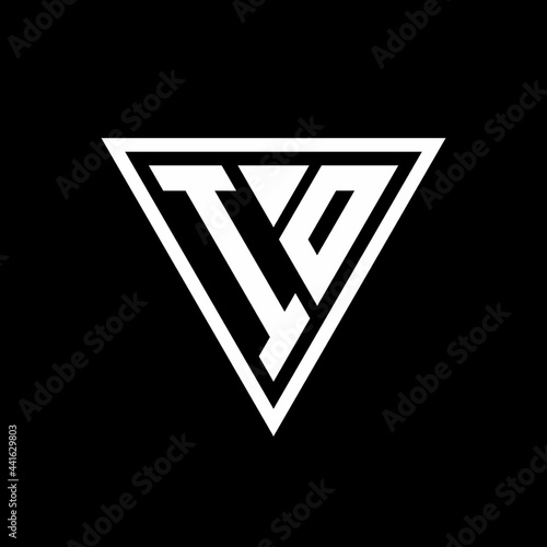 IO Logo monogram with triangle shape designs template