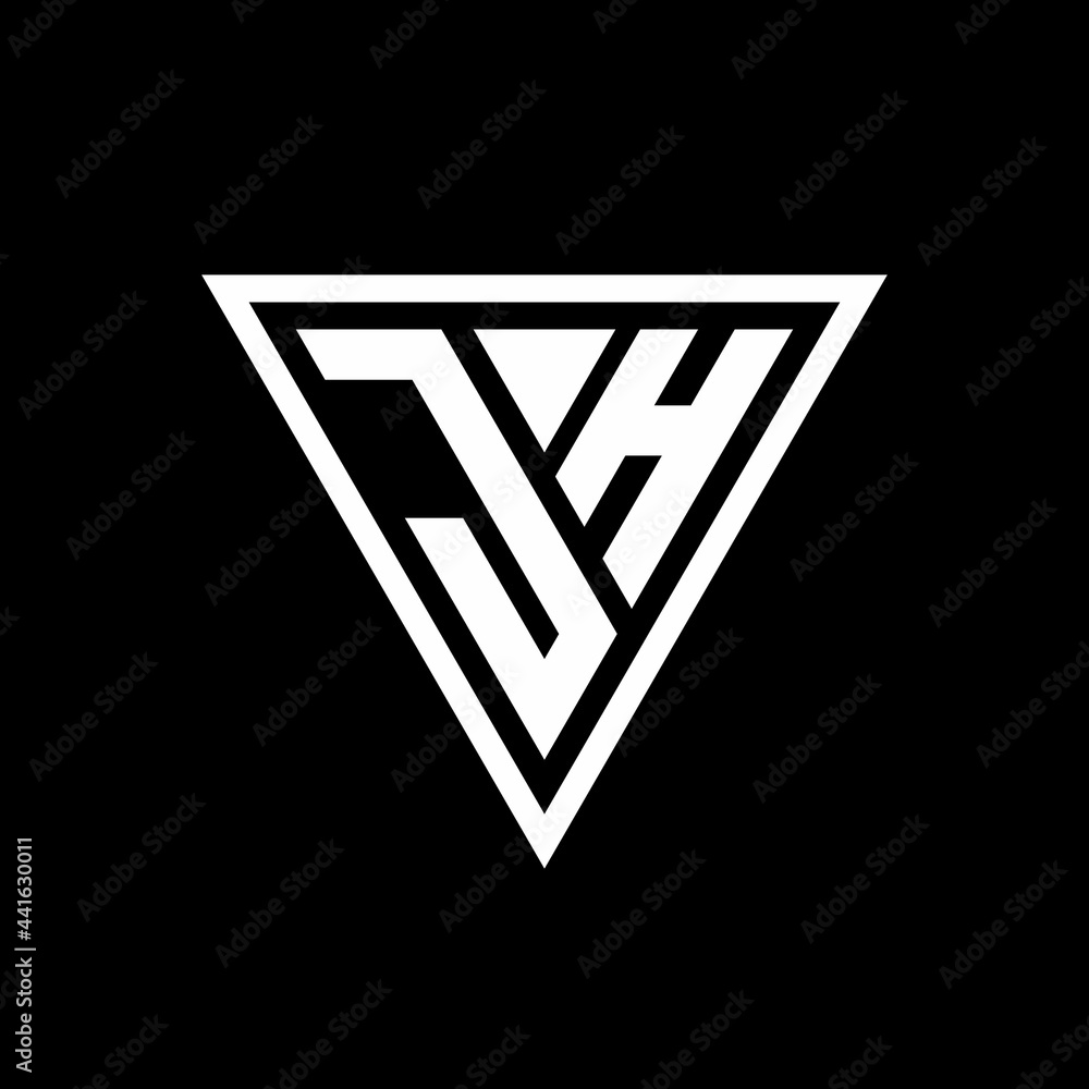 JH Logo monogram with triangle shape designs template JH Logo monogram with triangle shape designs template