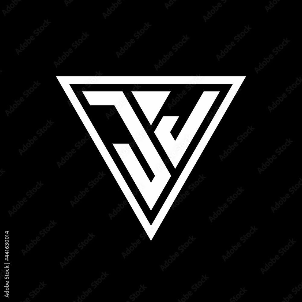 JJ Logo monogram with triangle shape designs template JJ Logo monogram with triangle shape designs template