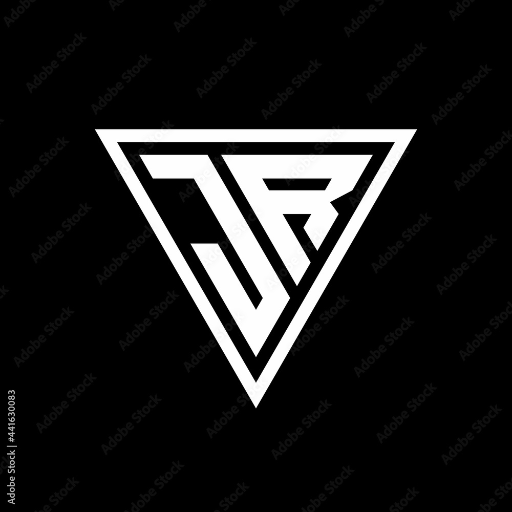JR Logo monogram with triangle shape designs template JR Logo monogram with triangle shape designs template