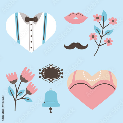 Wedding symbol collection