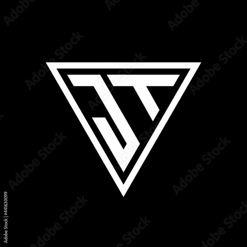 Free Download JT Logo monogram with triangle shape designs template - GFXLoad