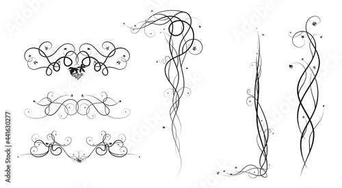 grapes elements for ornament weaving plants sketch
