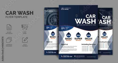 Car Wash Flyer | Car Cleaning Service Banner | vector layout design for car wash service. | Rent Business Flyer,