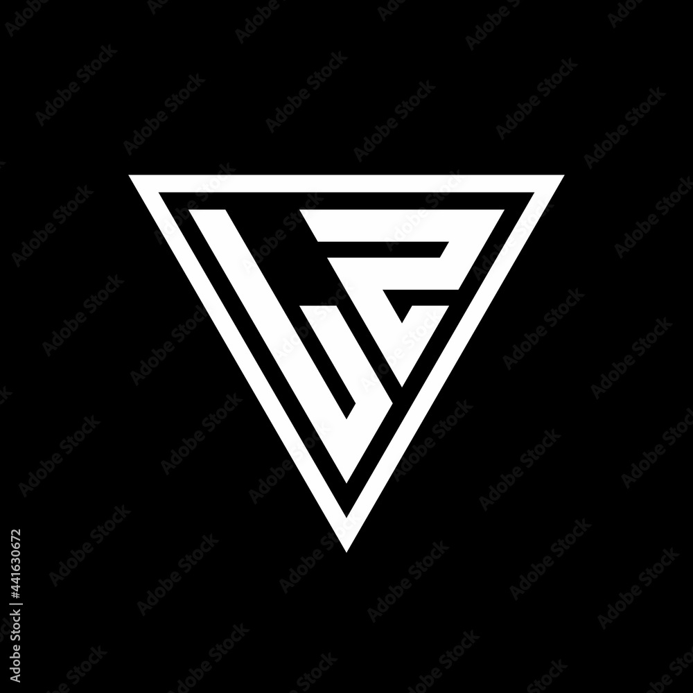 LZ Logo monogram with triangle shape designs template - obrazy, fototapety, plakaty 