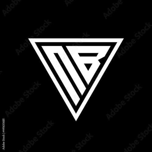 Free Download NB Logo monogram with triangle shape designs template - GFXLoad