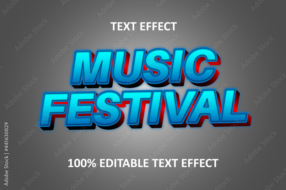 Obraz premium Editable Text Effect BLUE RED