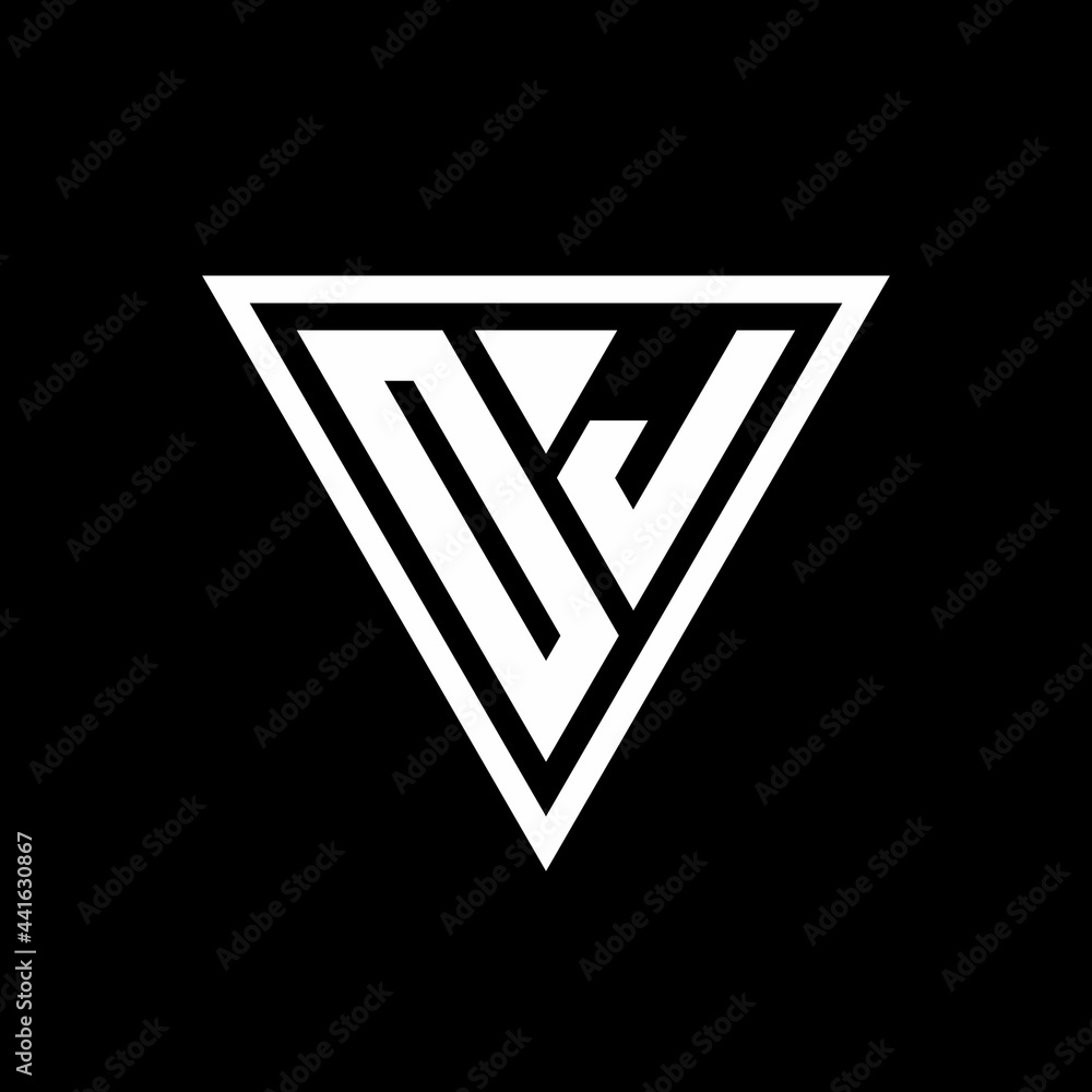 OJ Logo monogram with triangle shape designs template OJ Logo monogram with triangle shape designs template