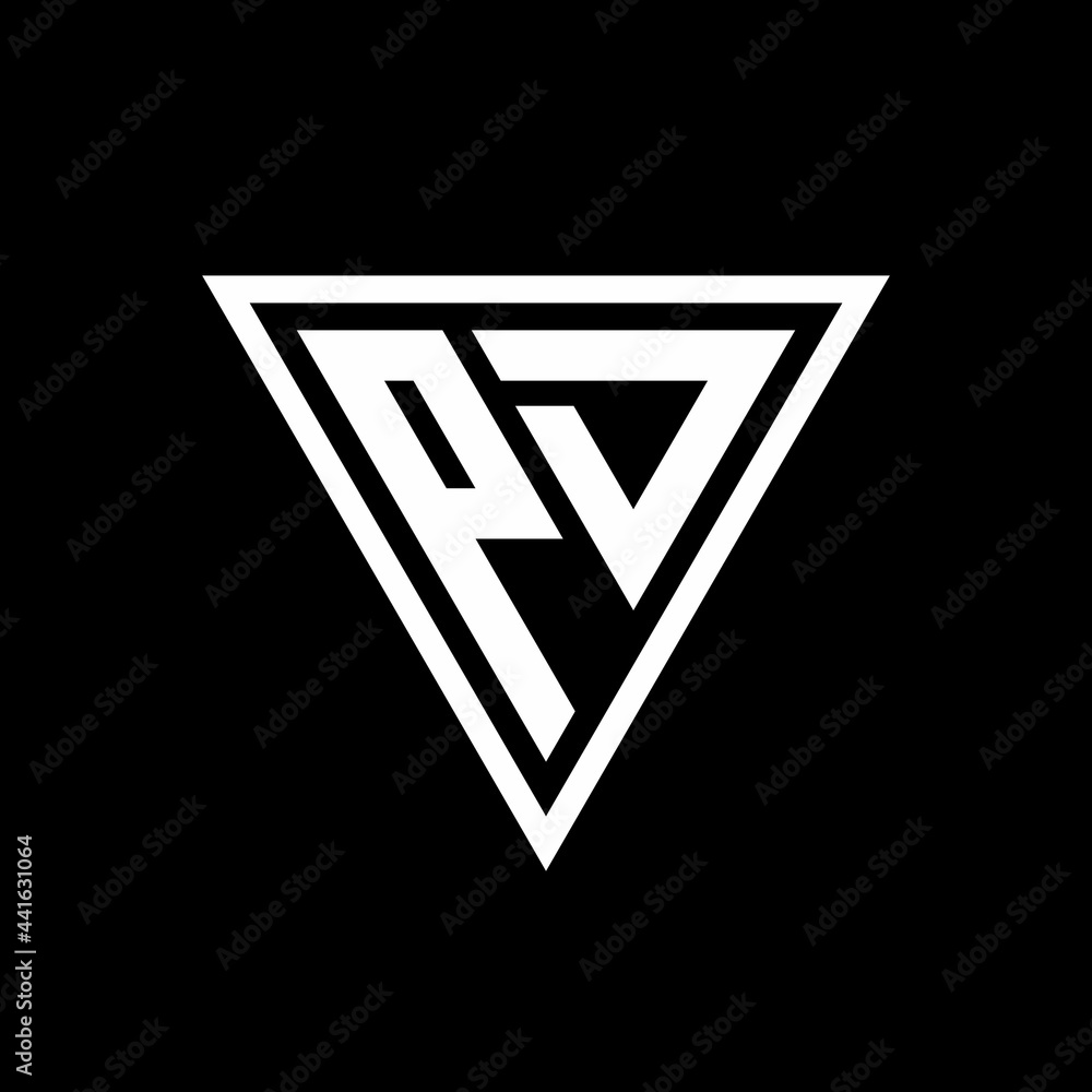 PD Logo monogram with triangle shape designs template PD Logo monogram with triangle shape designs template