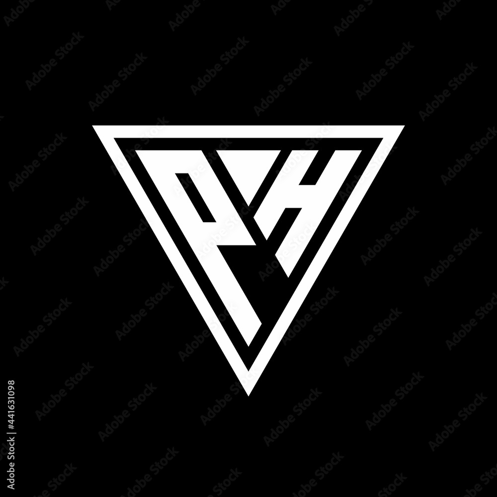PH Logo monogram with triangle shape designs template PH Logo monogram with triangle shape designs template