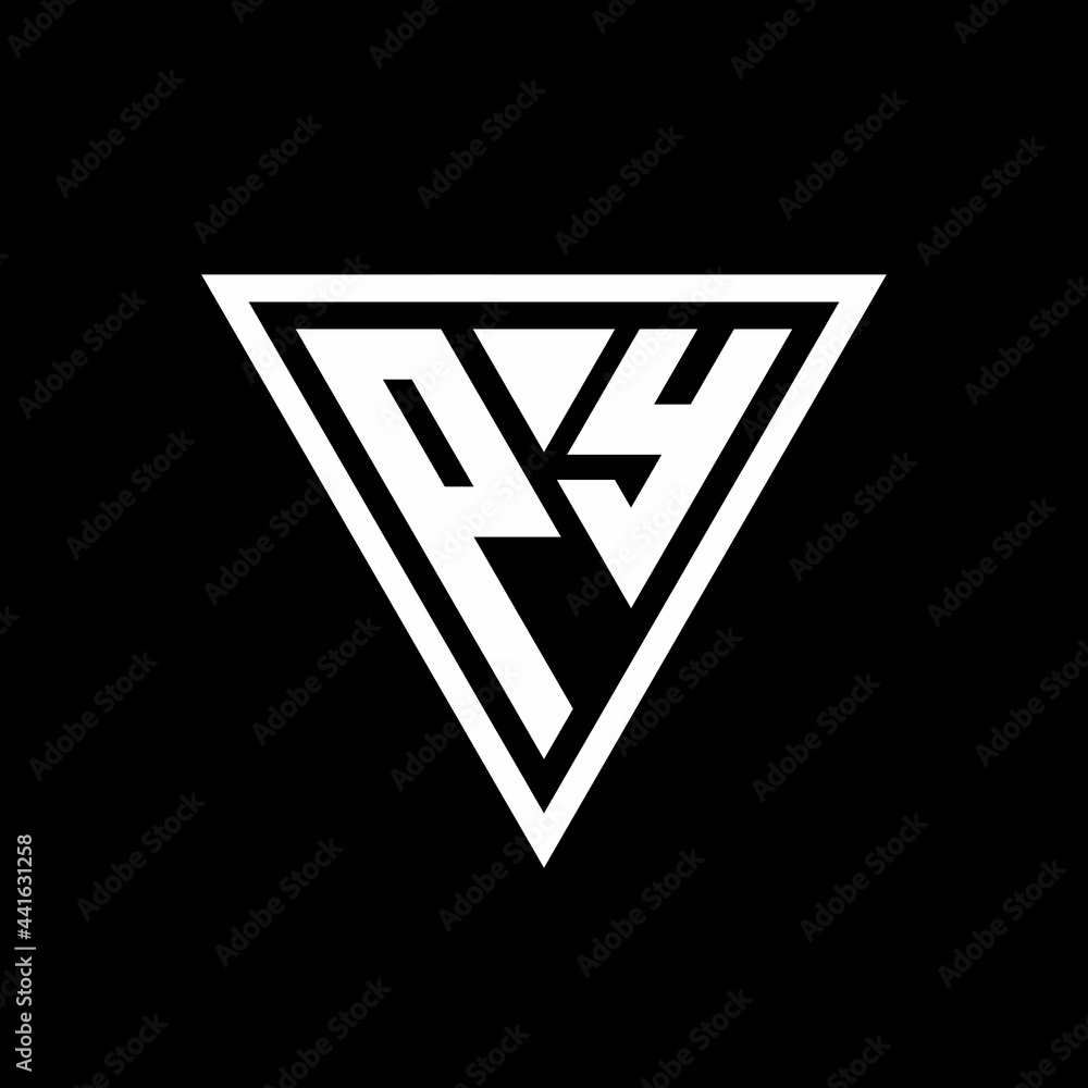 PY Logo monogram with triangle shape designs template PY Logo monogram with triangle shape designs template