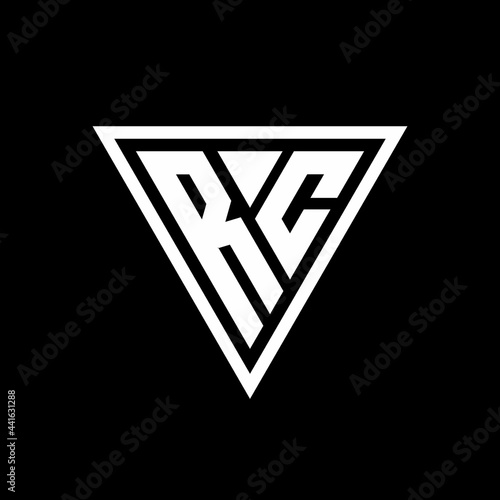 RC Logo monogram with triangle shape designs template