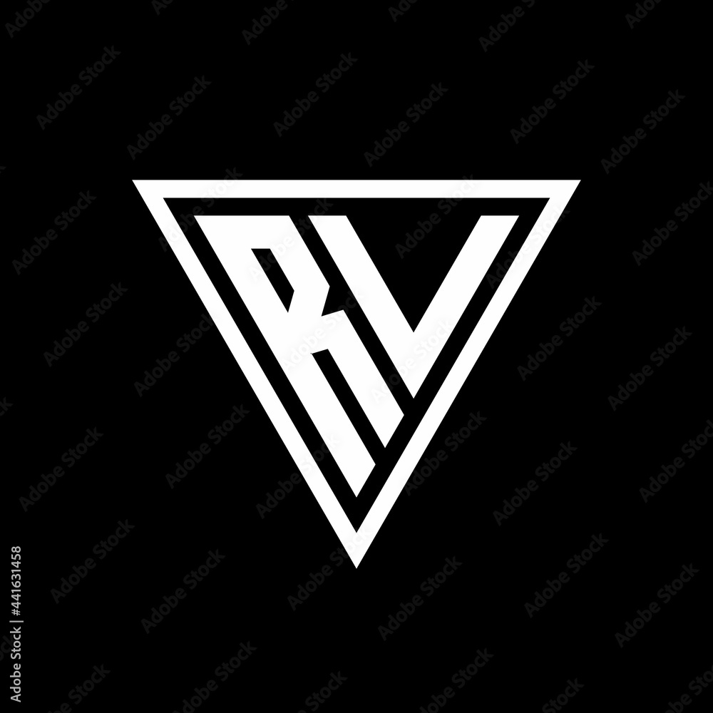 RV Logo monogram with triangle shape designs template RV Logo monogram with triangle shape designs template