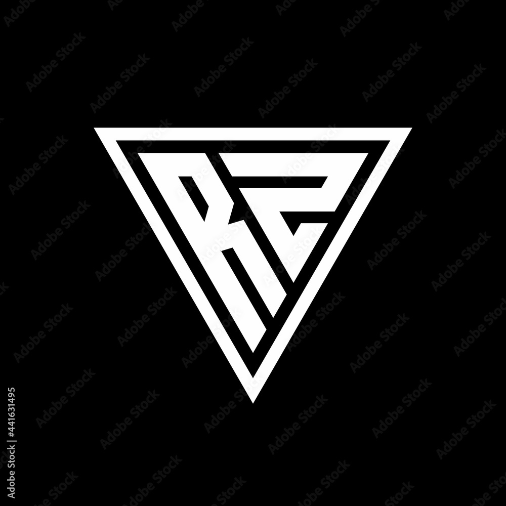 RZ Logo monogram with triangle shape designs template RZ Logo monogram with triangle shape designs template