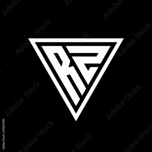 Free Download RZ Logo monogram with triangle shape designs template - GFXLoad