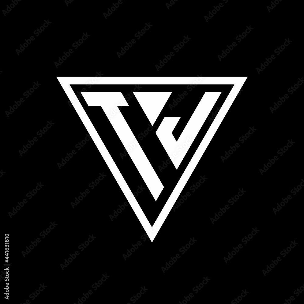 TJ Logo monogram with triangle shape designs template TJ Logo monogram with triangle shape designs template
