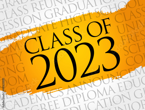 CLASS OF 2023 word cloud collage, education concept background