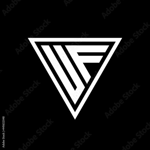 UF Logo monogram with triangle shape designs template