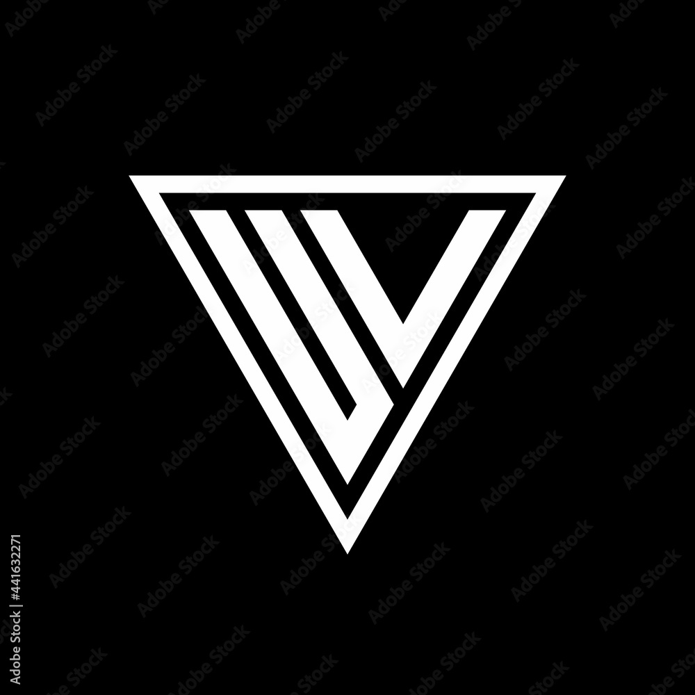 UV Logo monogram with triangle shape designs template UV Logo monogram with triangle shape designs template