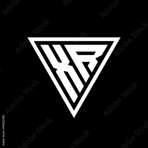 XR Logo monogram with triangle shape designs template