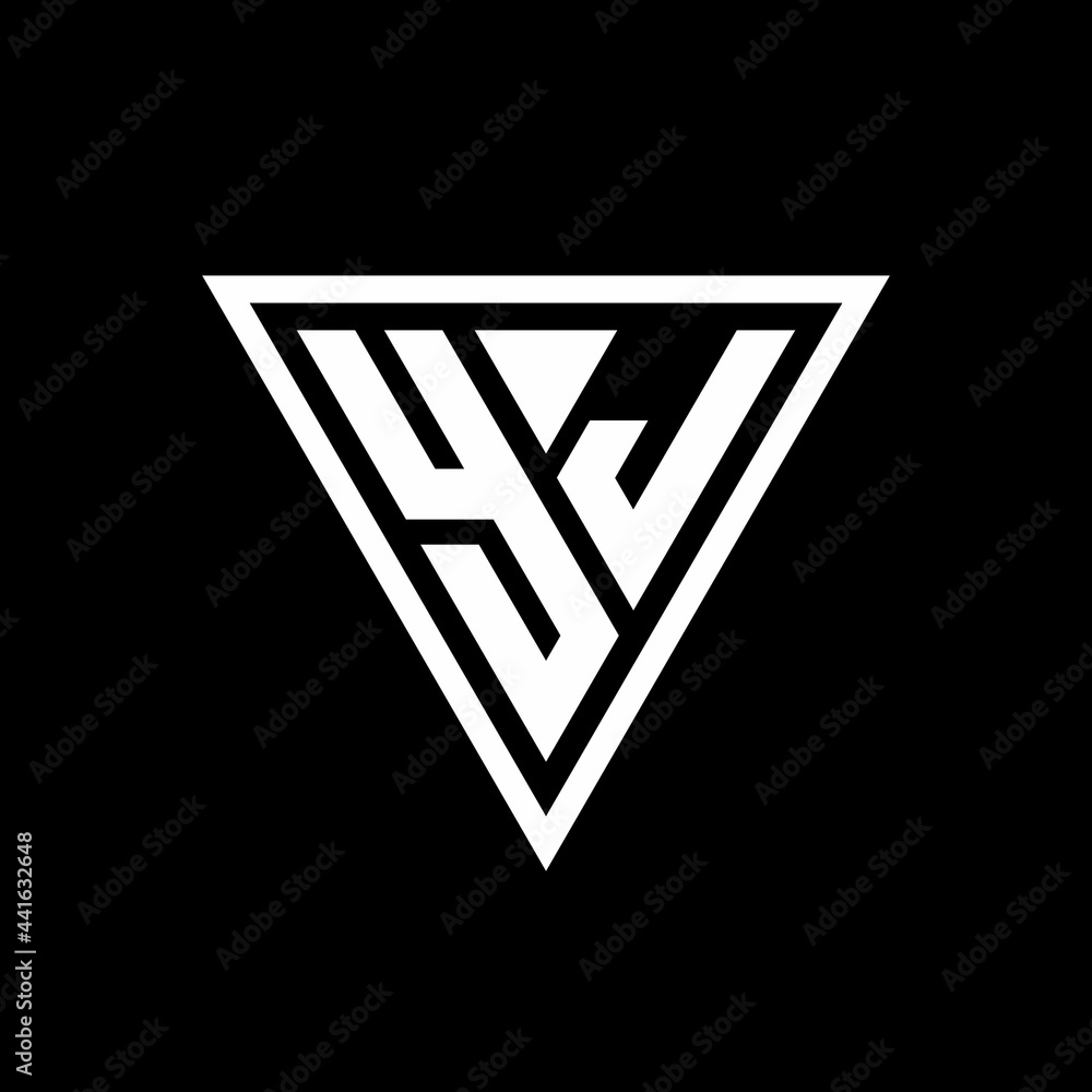 YJ Logo monogram with triangle shape designs template YJ Logo monogram with triangle shape designs template