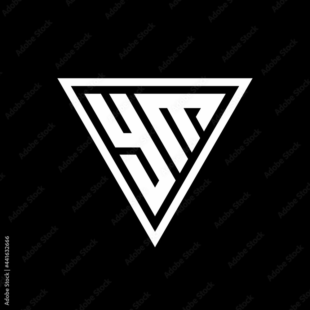 YM Logo monogram with triangle shape designs template YM Logo monogram with triangle shape designs template