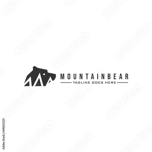Wild bear logo outdoor adventure Vector template