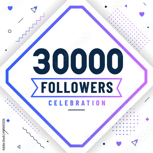 Thank you 30000 followers, 30K followers celebration modern colorful design.