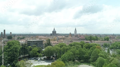 Wallpaper Mural Aerial footage drone view of monuments and skyline of Pavia, beautiful old city town in Italy // no video editing
 Torontodigital.ca