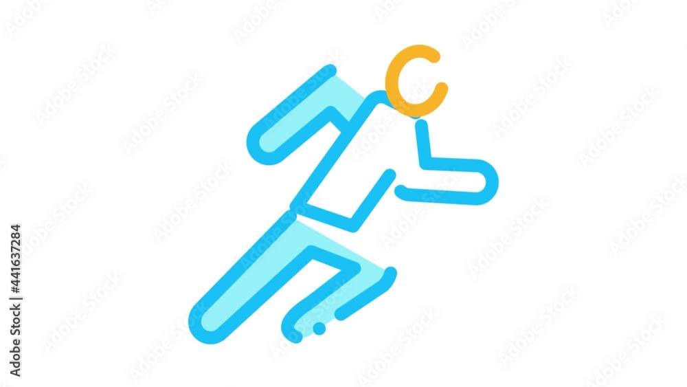 Runner Athlete in Action Icon Animation. color Runner Athlete in Action animated icon on white background Runner Athlete in Action Icon Animation. color Runner Athlete in Action animated icon on white background