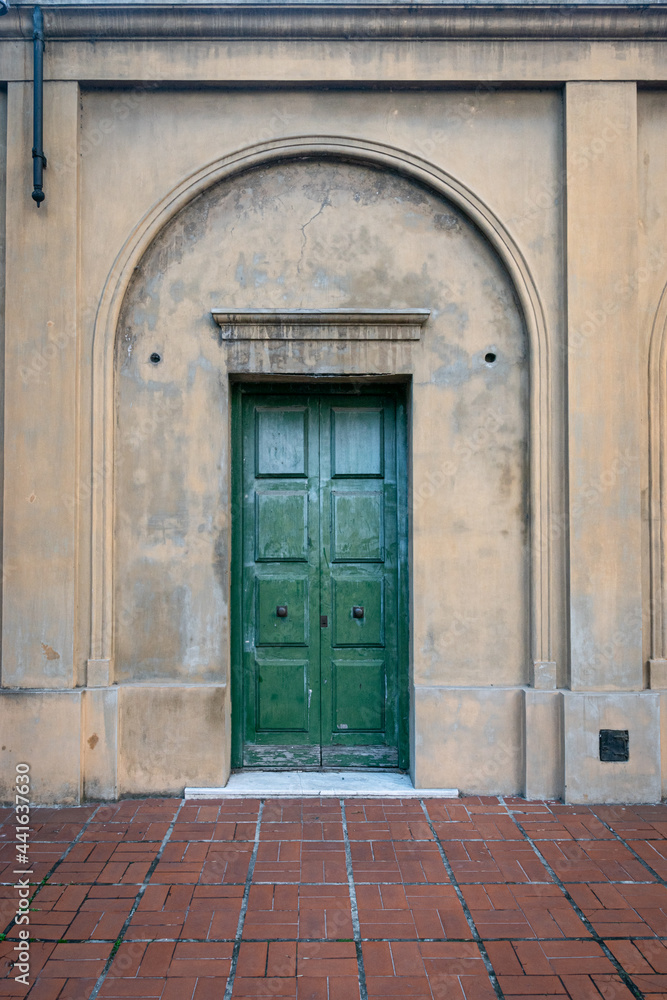 Door at the Basilica of Our Lady of the Rosary in the city of Buenos Aires, Argentina.