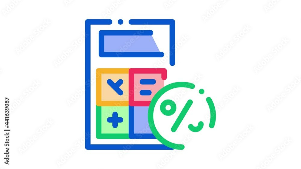 Calculator Animation Math Math Calculator for Calculations Icon Animation. color Math Calculator ...