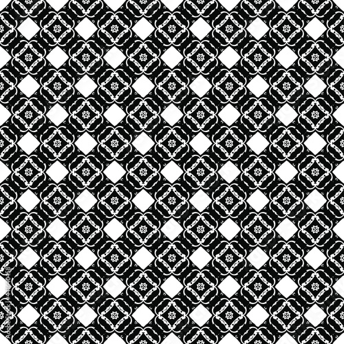 Black and white surface pattern texture. Bw ornamental graphic design. Mosaic ornaments. Pattern template. Vector illustration.