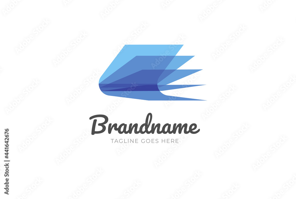 Modern Book overlapping paper folding design logo inspiration Modern Book overlapping paper folding design logo inspiration