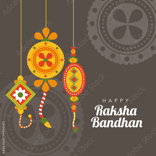 Happy raksha bandhan wristbands hanging