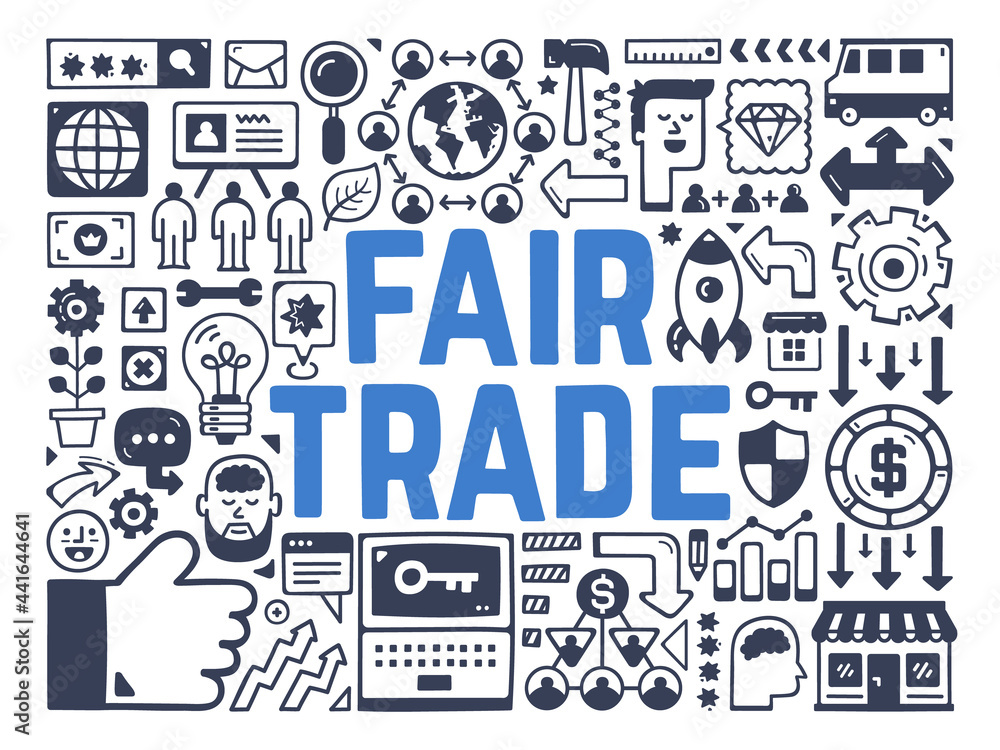 FAIR TRADE - Hand drawn vector illustration