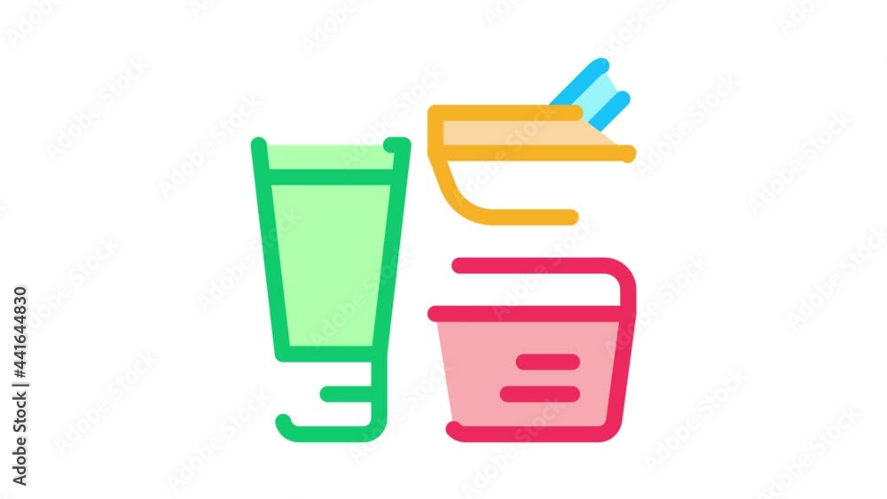 Cosmetic Container Tube Icon Animation. color Cosmetic Container Tube animated icon on white background Cosmetic Container Tube Icon Animation. color Cosmetic Container Tube animated icon on white background