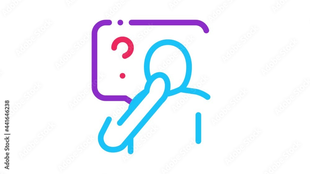 Man Question Mark Frame Icon Animation. color Man Question Mark Frame animated icon on white background Man Question Mark Frame Icon Animation. color Man Question Mark Frame animated icon on white background