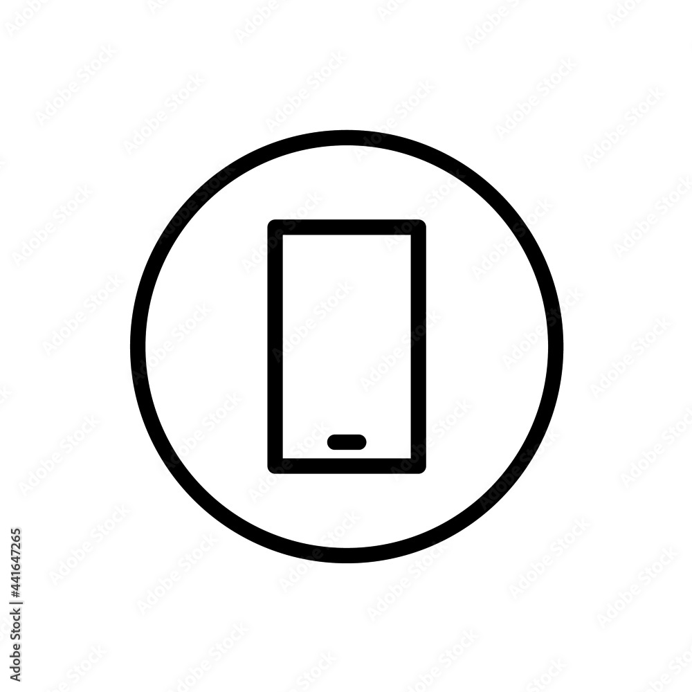 Mobile device icon with rounded style Mobile device icon with rounded style