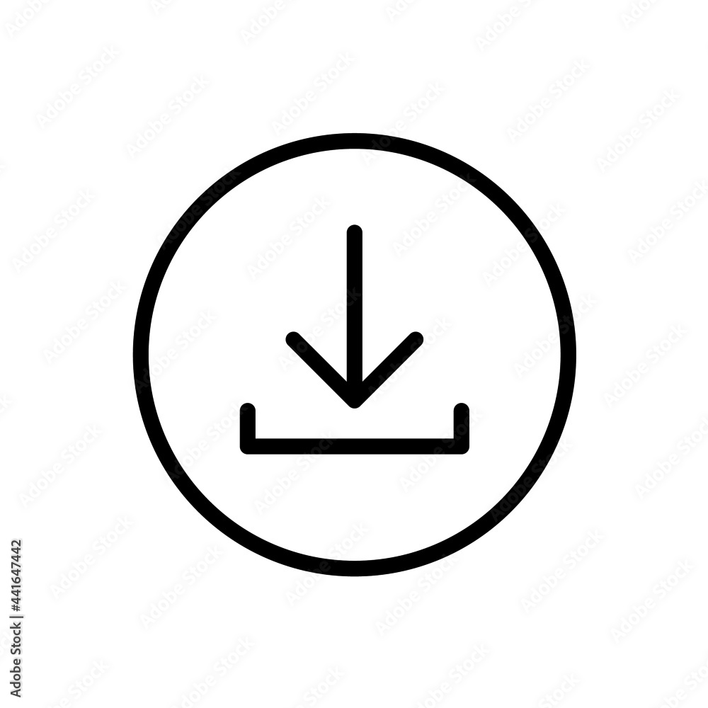 Download button icon with rounded style Download button icon with rounded style