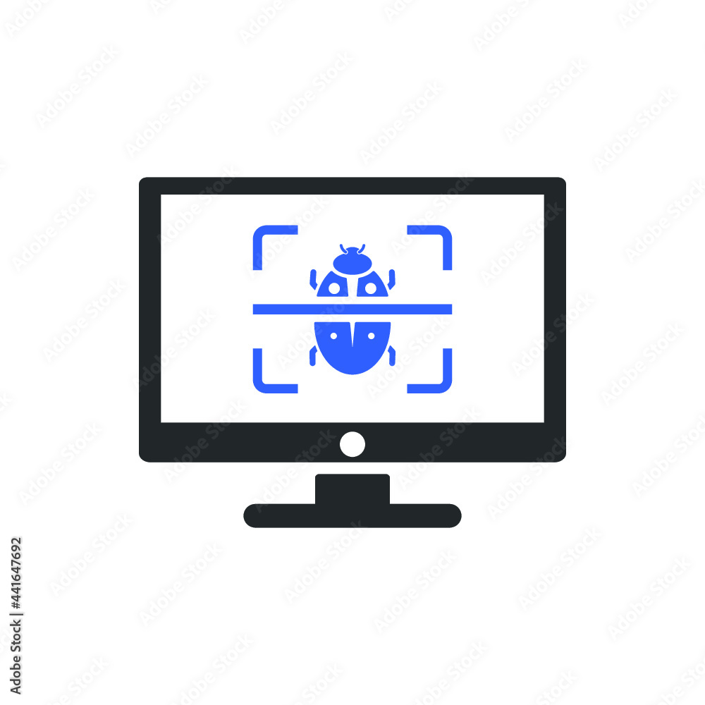 computer bug fixing icon design vector computer bug fixing icon design vector