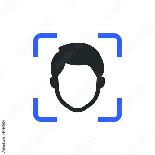 face detection icon design vector