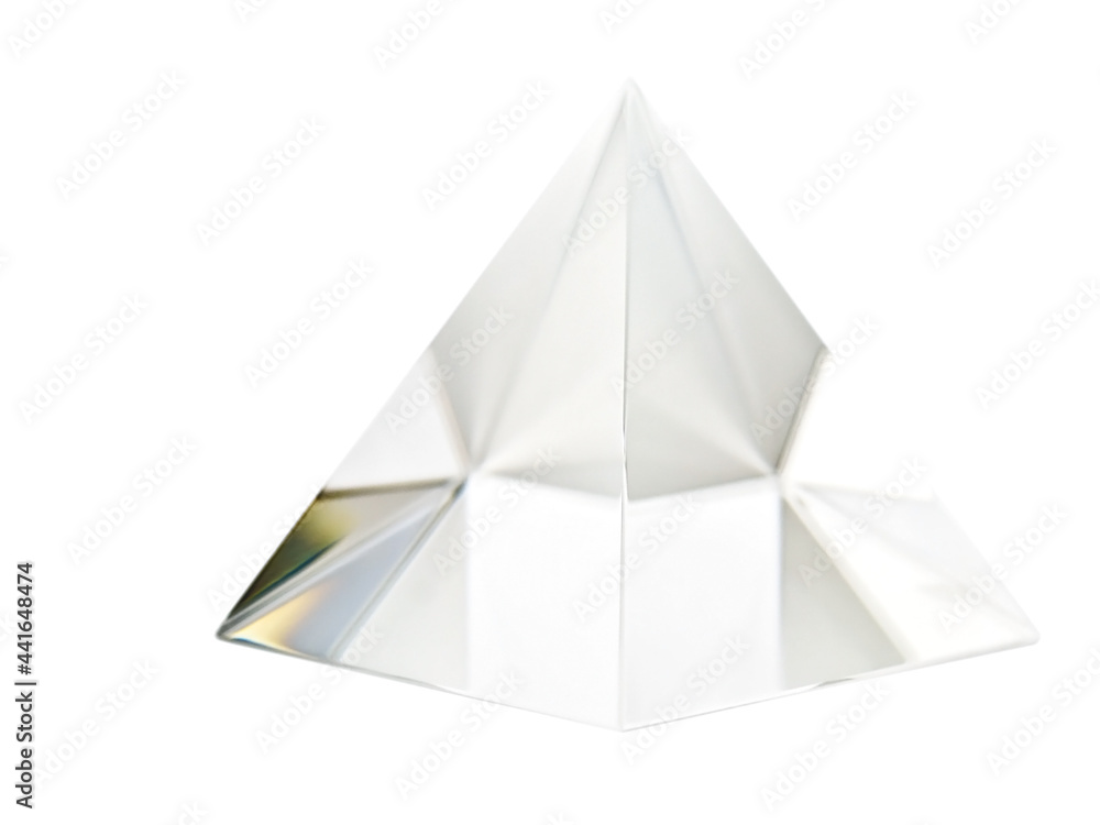 Clear glass pyramid
