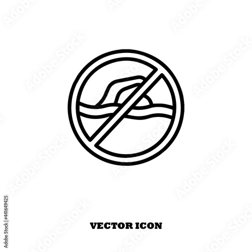 no swiming vector icon