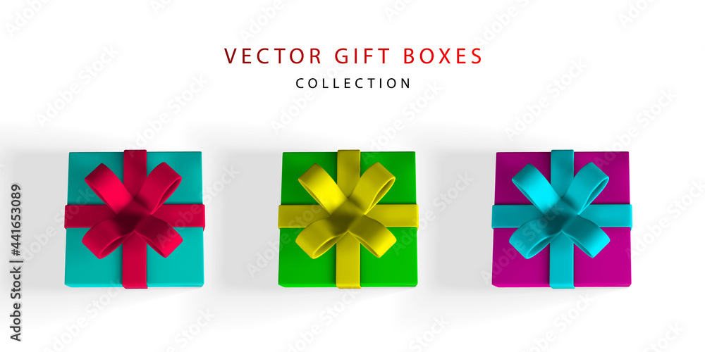 3D render and draw by mesh realistic gift box with bow. Paper box with shadow isolated on white background. Vector illustration 3D render and draw by mesh realistic gift box with bow. Paper box with shadow isolated on white background. Vector illustration