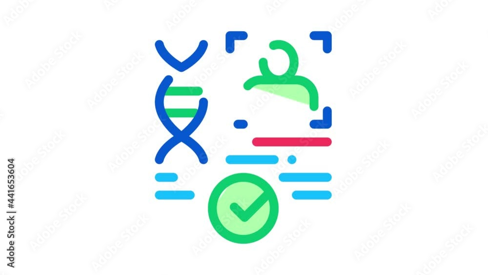Confirmation Dna File Icon Animation. color Confirmation Dna File animated icon on white background