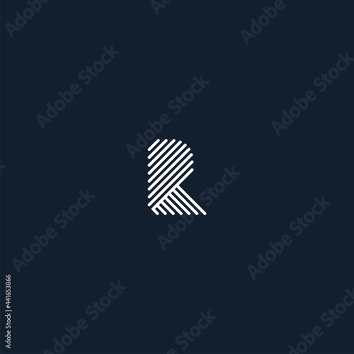 abstract letter R logo with cool lines
