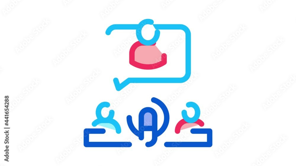 Microphone And Hosts Icon Animation. color Microphone And Hosts animated icon on white background Microphone And Hosts Icon Animation. color Microphone And Hosts animated icon on white background