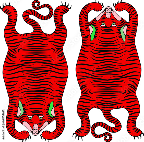 Abstract Japanese red tiger fur 