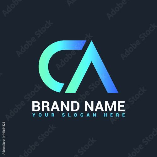 CA letter logo,CA gradient color logo,CA modern logo